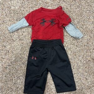 Under Armour Red and Black Kids Matching Set